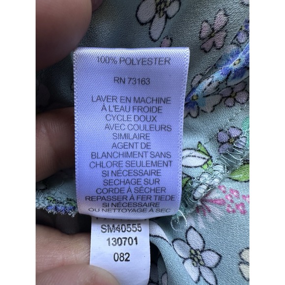 Spense Floral Blouse – Women's Size M – Mint Green Boho Top - Picture 3 of 12